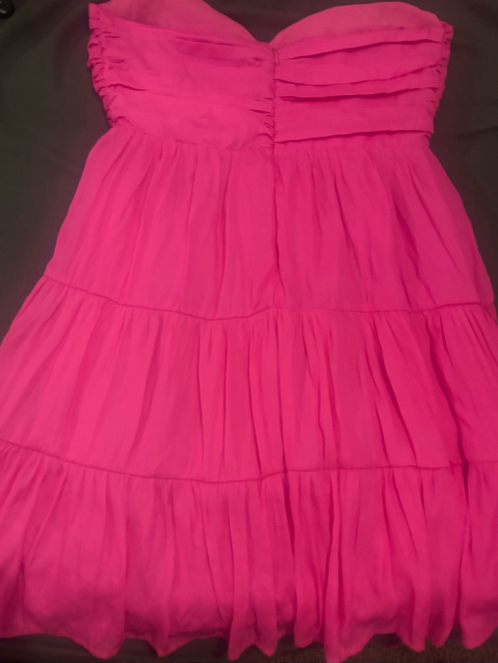 Day and Moon Hot Pink Tiered Strapless Dress - Picture 2 of 3